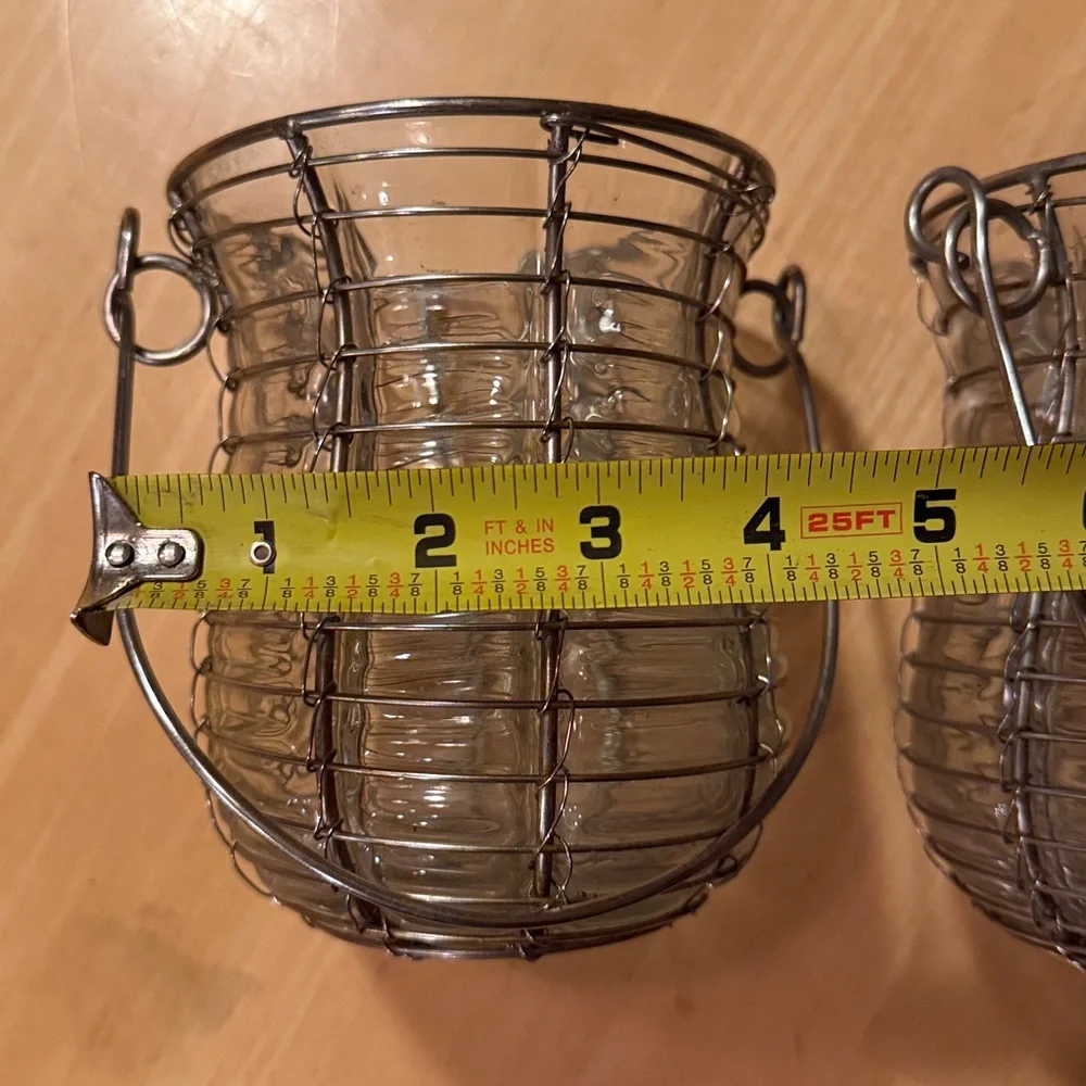 😎Glass and Metal Wire Candle Holders